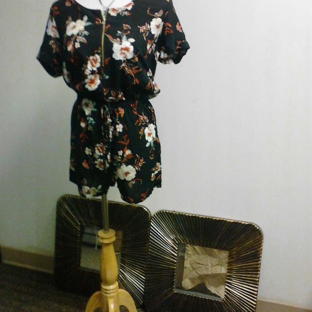Justify Black floral Romper